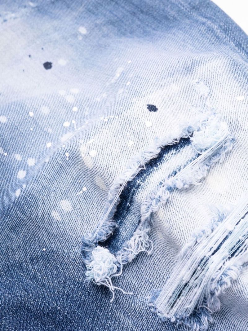 Blue Cool Guy Distressed Slim Leg Jeans