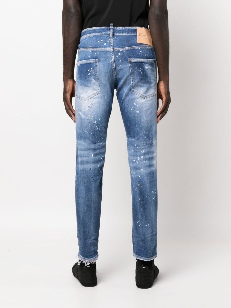 Blue Cool Guy Distressed Slim Leg Jeans