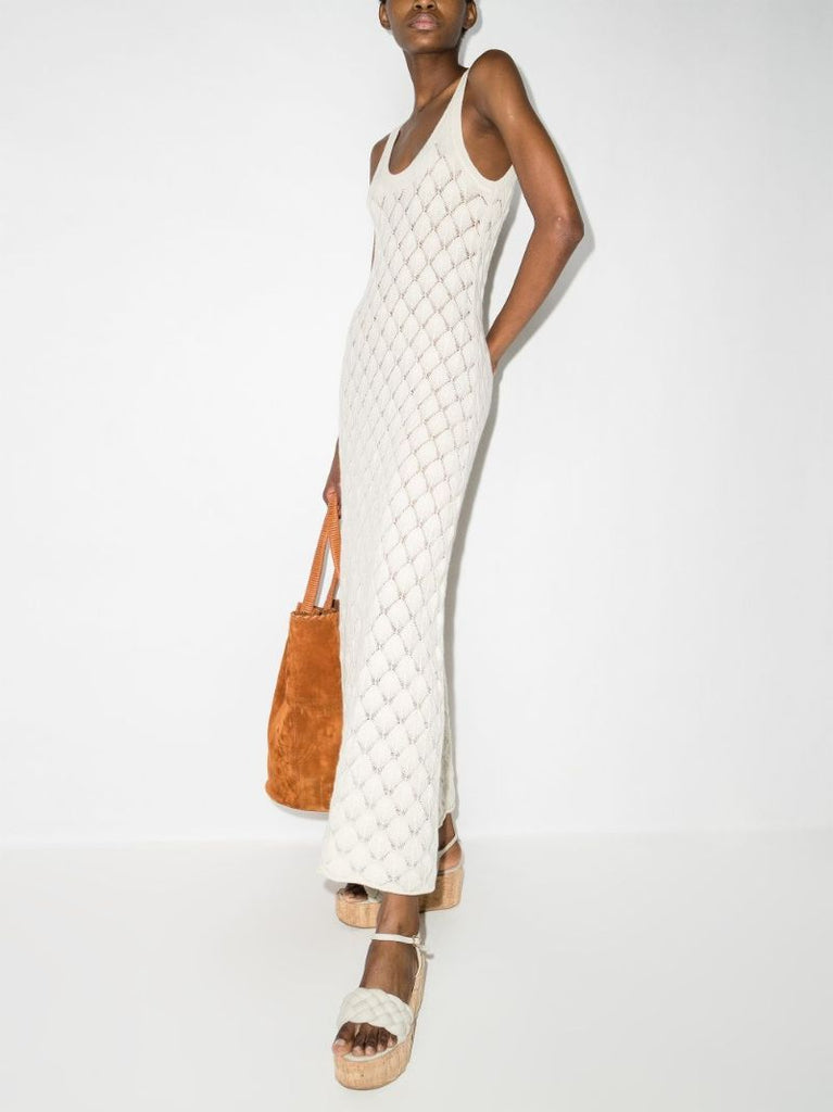 Open Knit Cashmere Maxi Dress