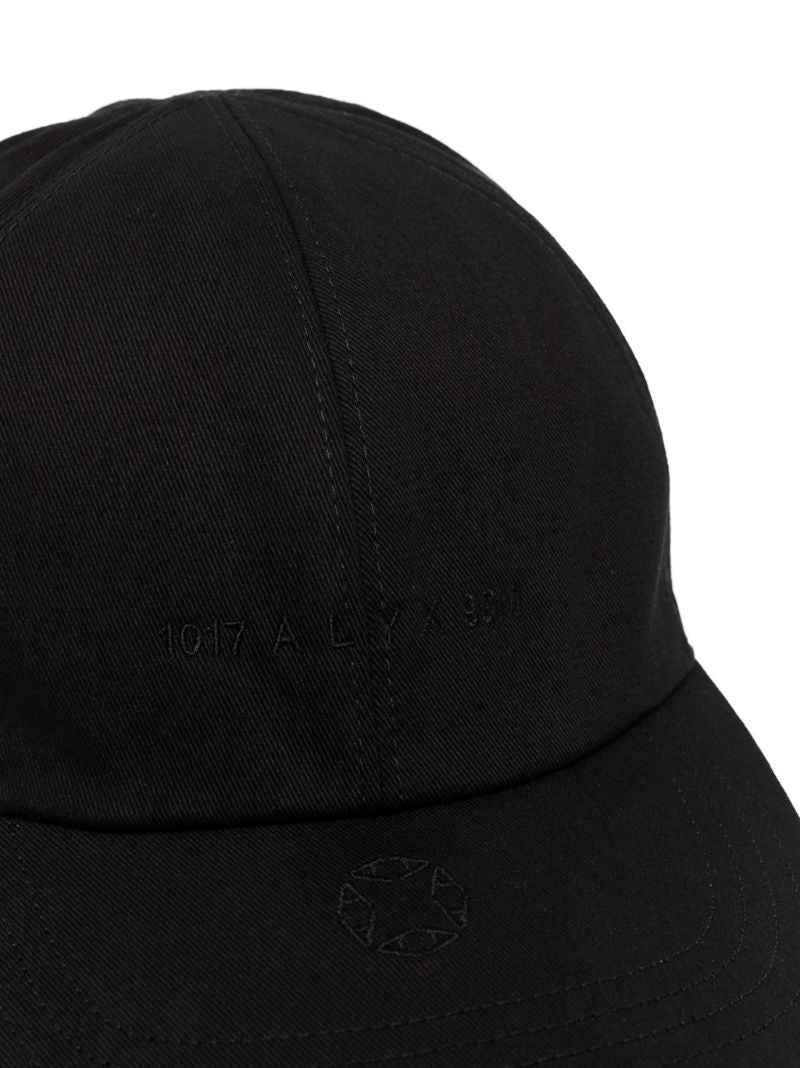 Black Embroidered Logo Baseball Cap