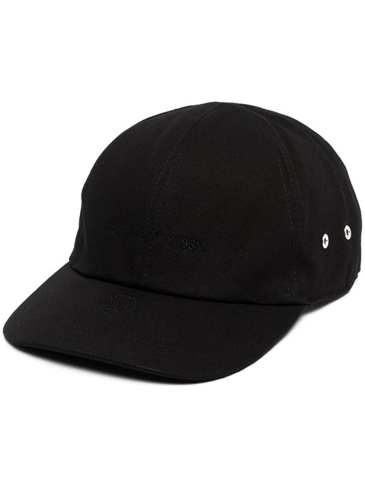 Black Embroidered Logo Baseball Cap