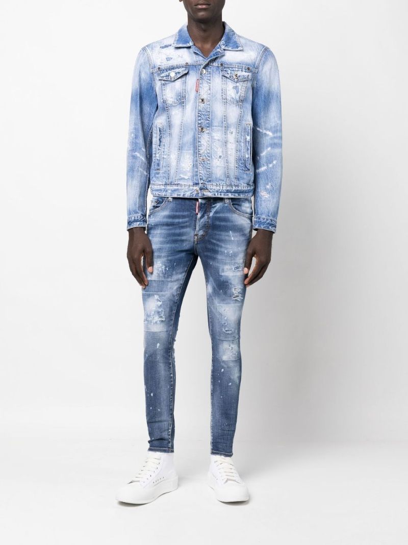 Blue Super Twinky Distressed Skinny Jeans
