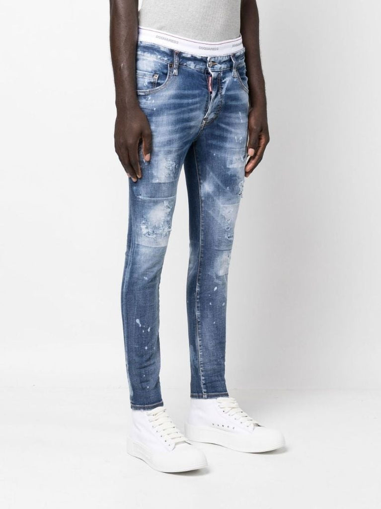 Blue Super Twinky Distressed Skinny Jeans