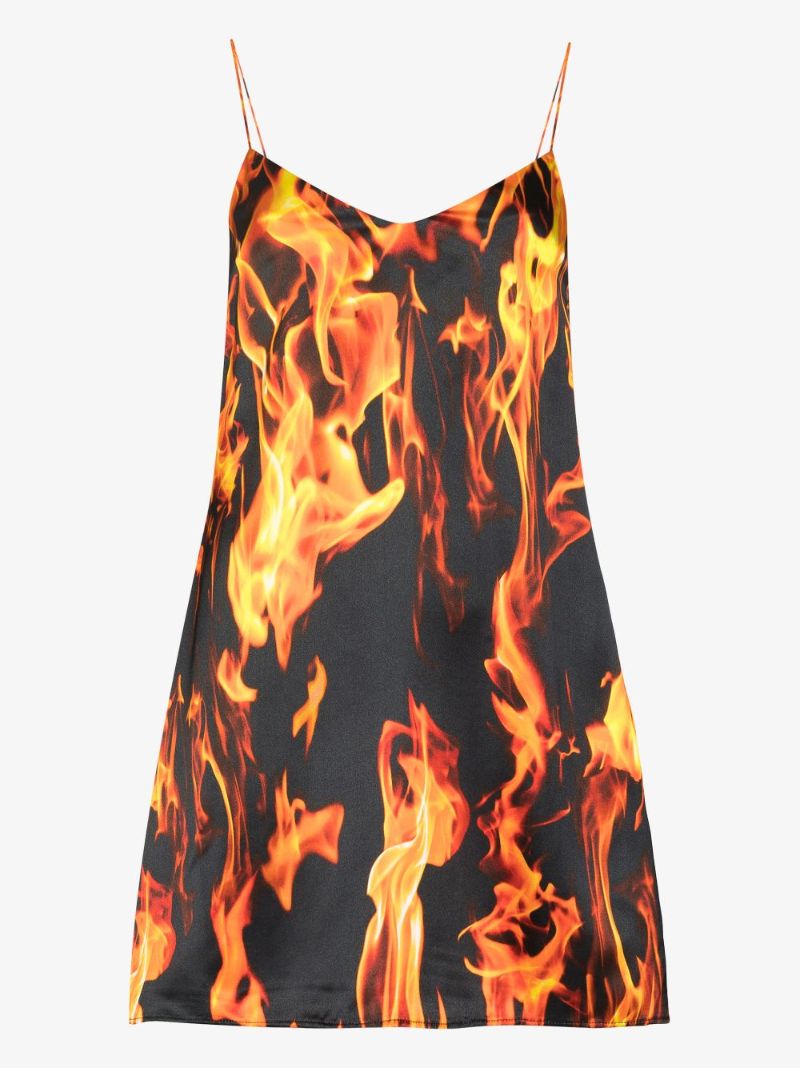 Fire Print Mini Dress