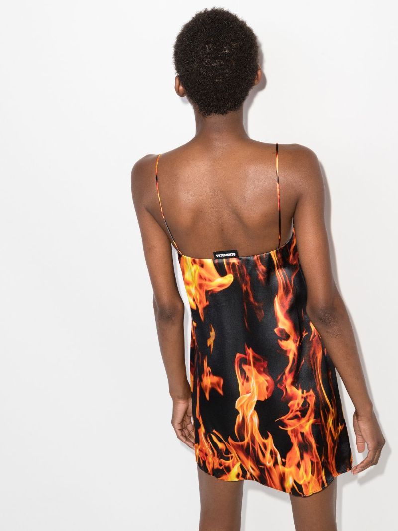 Fire Print Mini Dress