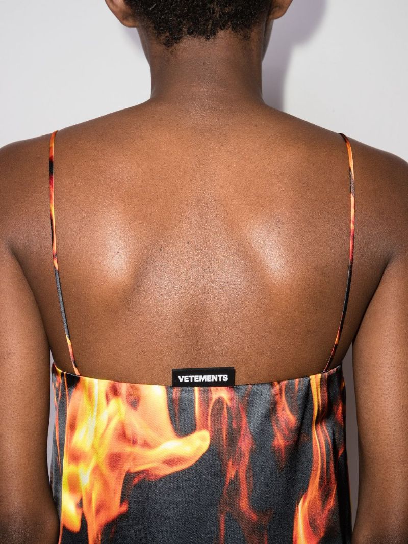 Fire Print Mini Dress