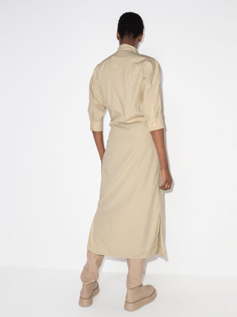 Twisted Cotton Poplin Midi Dress