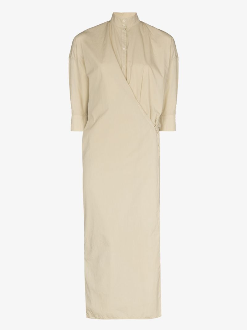 Twisted Cotton Poplin Midi Dress