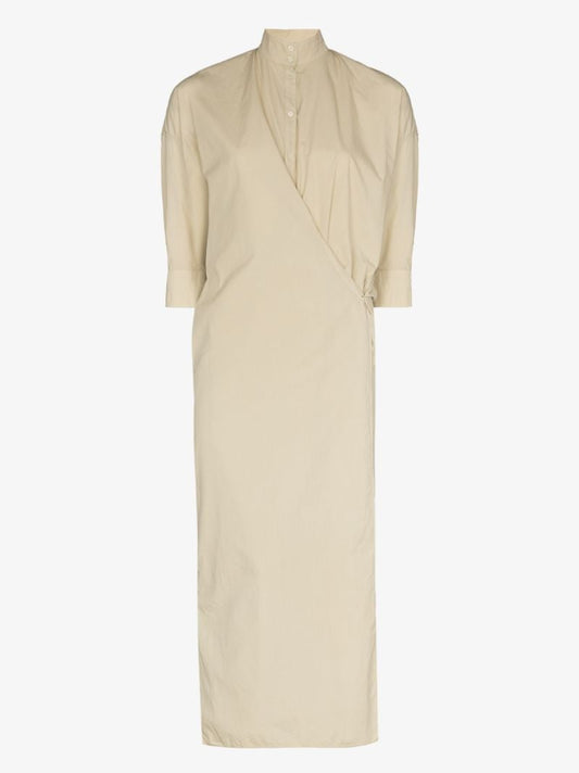 Twisted Cotton Poplin Midi Dress