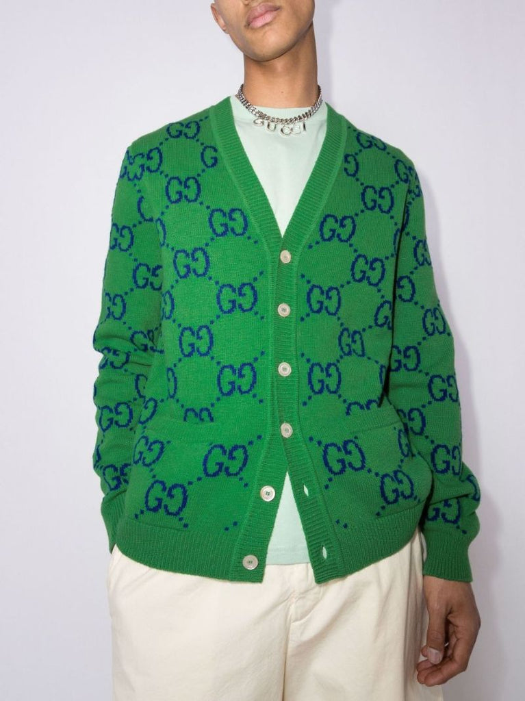 Gg Intarsia Wool Cardigan