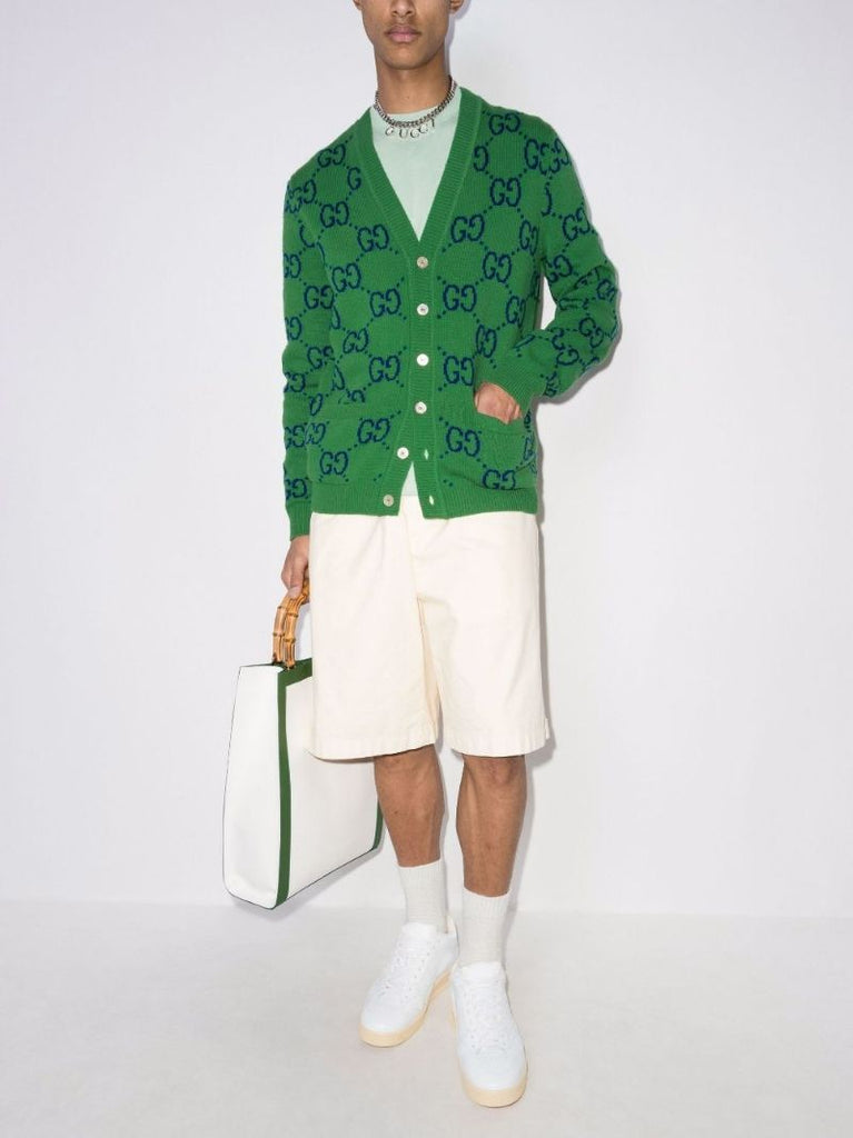 Gg Intarsia Wool Cardigan