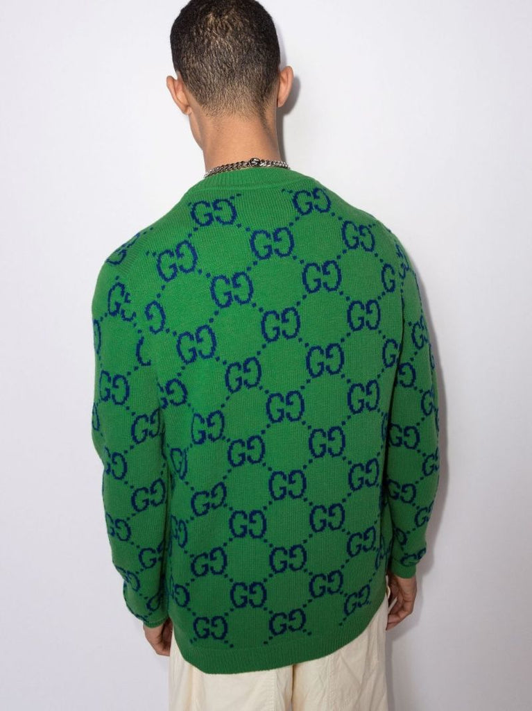 Gg Intarsia Wool Cardigan