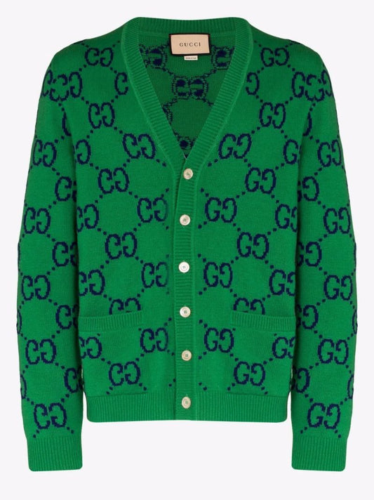 Gg Intarsia Wool Cardigan
