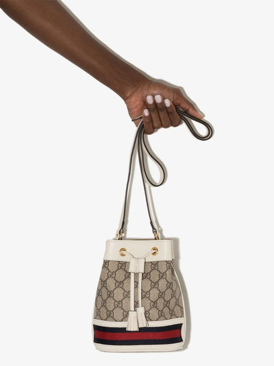 Neutral Ophidia Mini Gg Supreme Bucket Bag