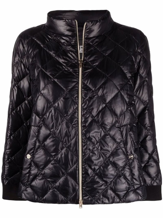 Black Ultralight Diamond-quilted Jacket