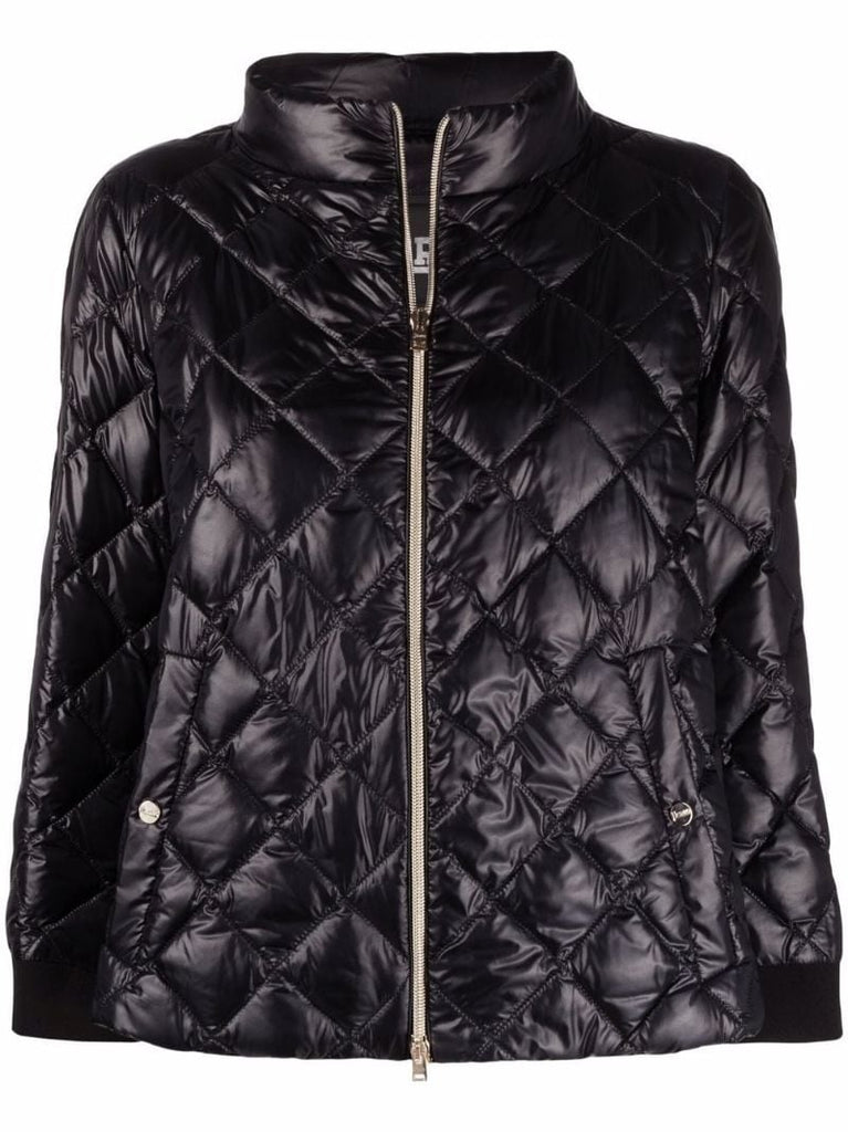Black Ultralight Diamond-quilted Jacket