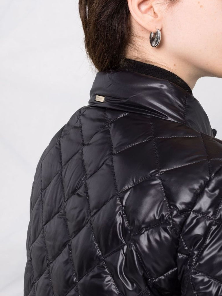 Black Ultralight Diamond-quilted Jacket