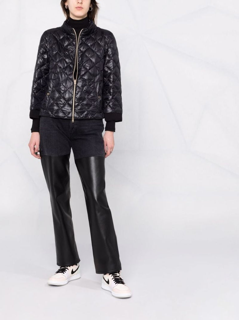 Black Ultralight Diamond-quilted Jacket