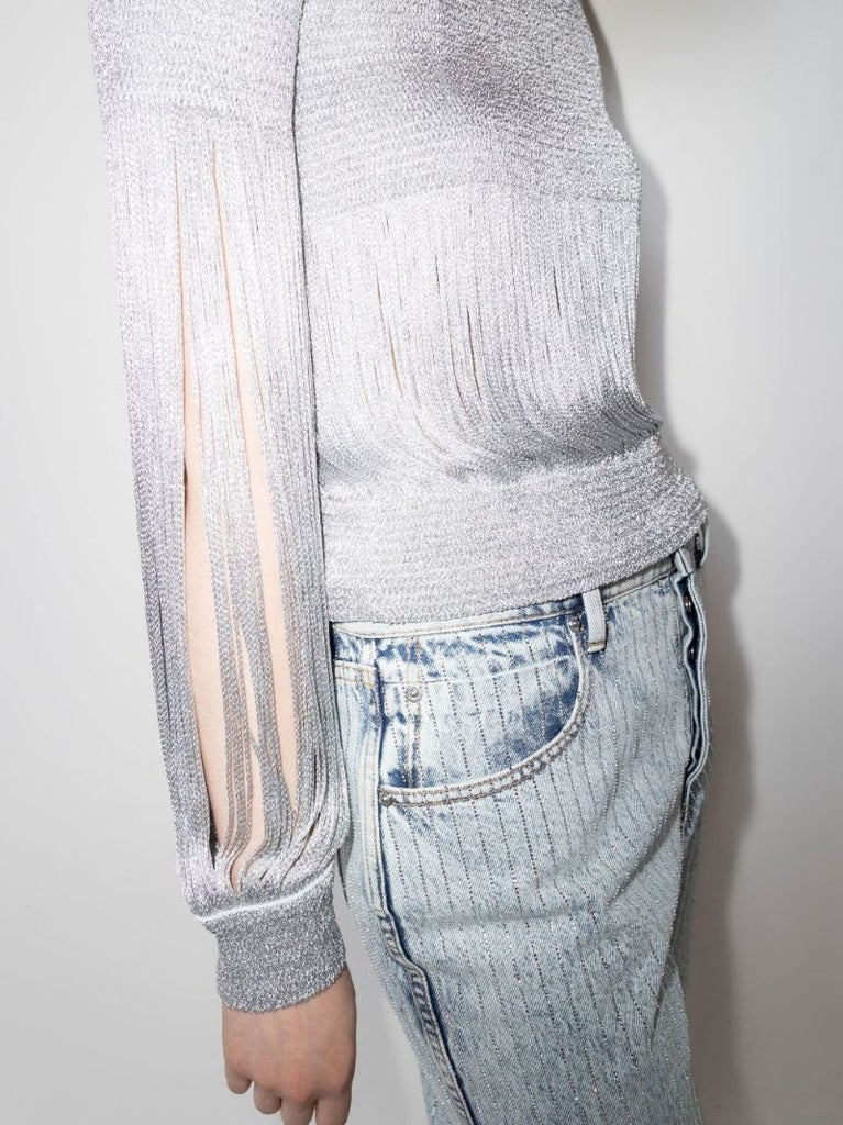 Metallic Fringed Sweater