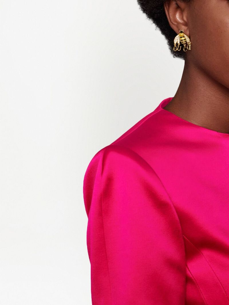 Gold-tone Logo Bee Drop Earrings