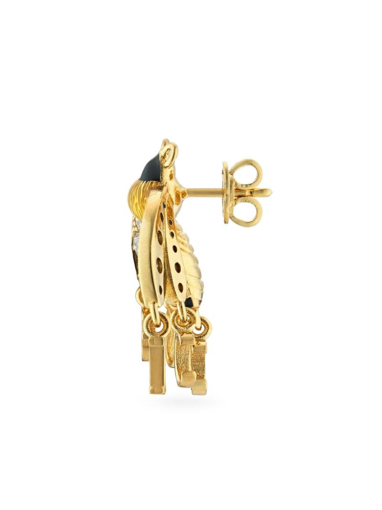 Gold-tone Logo Bee Drop Earrings