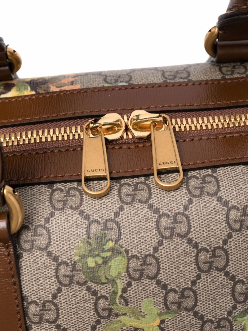 Neutral Gg Carnation Print Holdall Bag