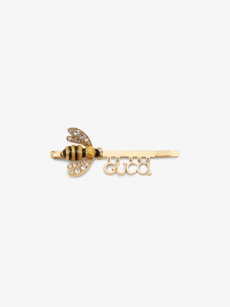 Gold Tone Logo Bee Hair Slide