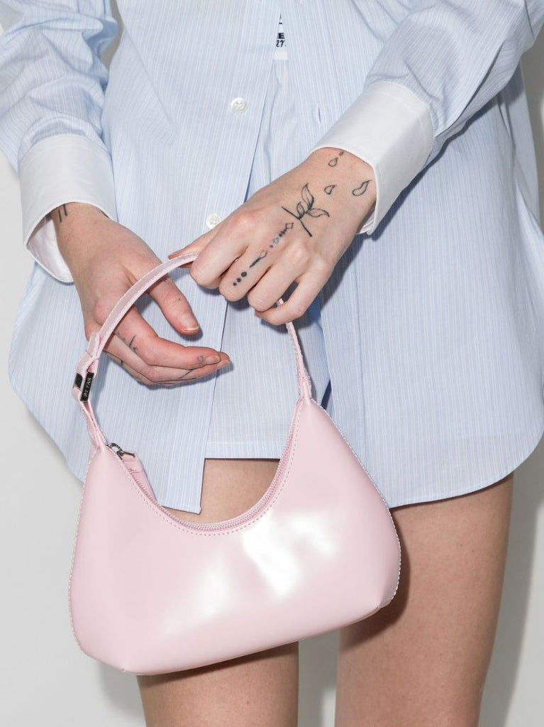 Pink Baby Amber Patent Leather Shoulder Bag
