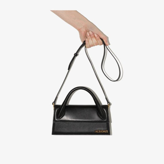 Black Le Chiquito Long Leather Top Handle Bag