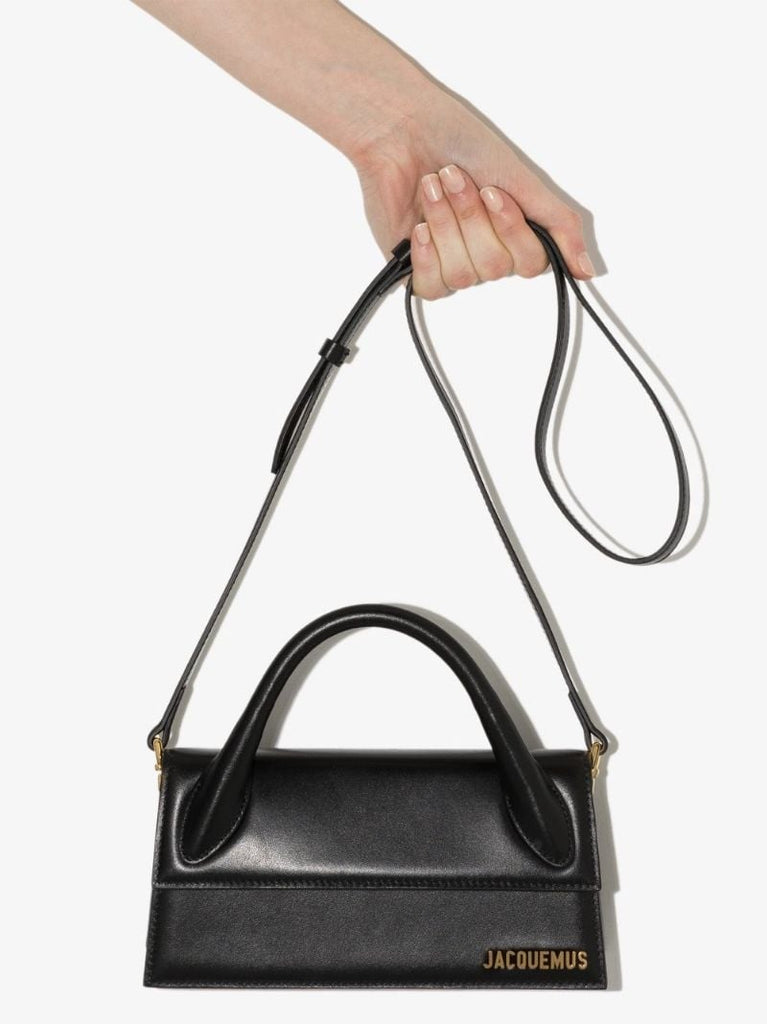 Black Le Chiquito Long Leather Top Handle Bag