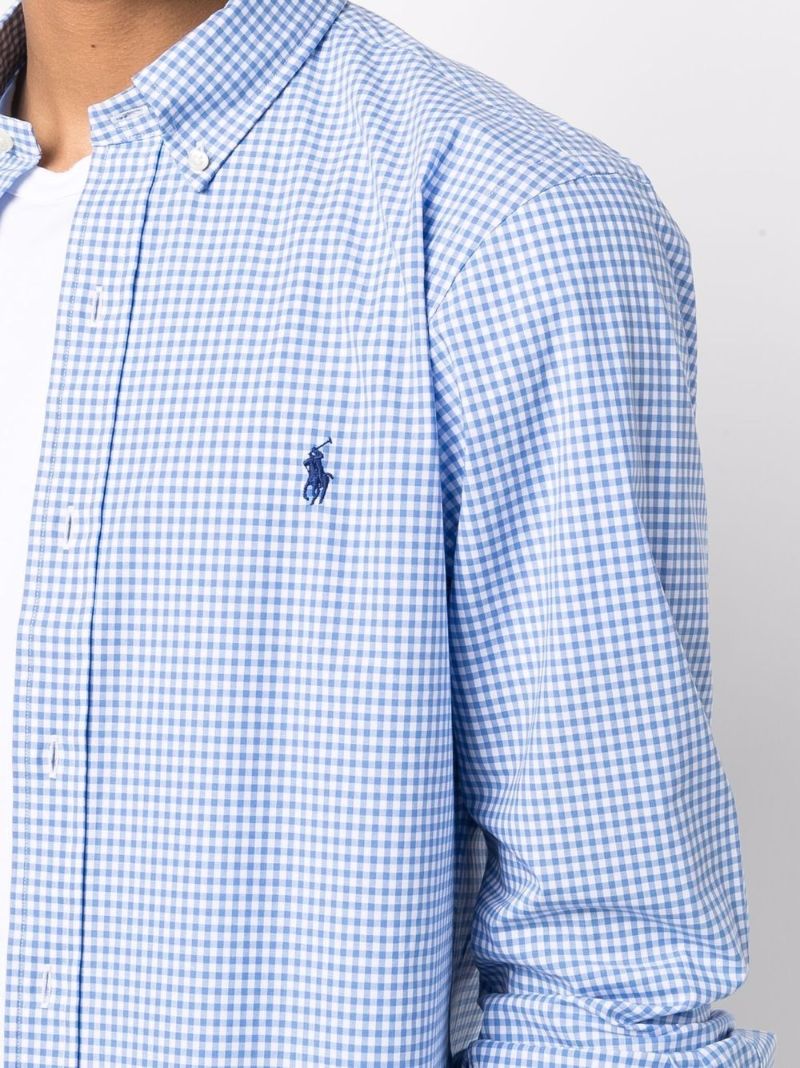 Blue Pony Embroidered Gingham Shirt