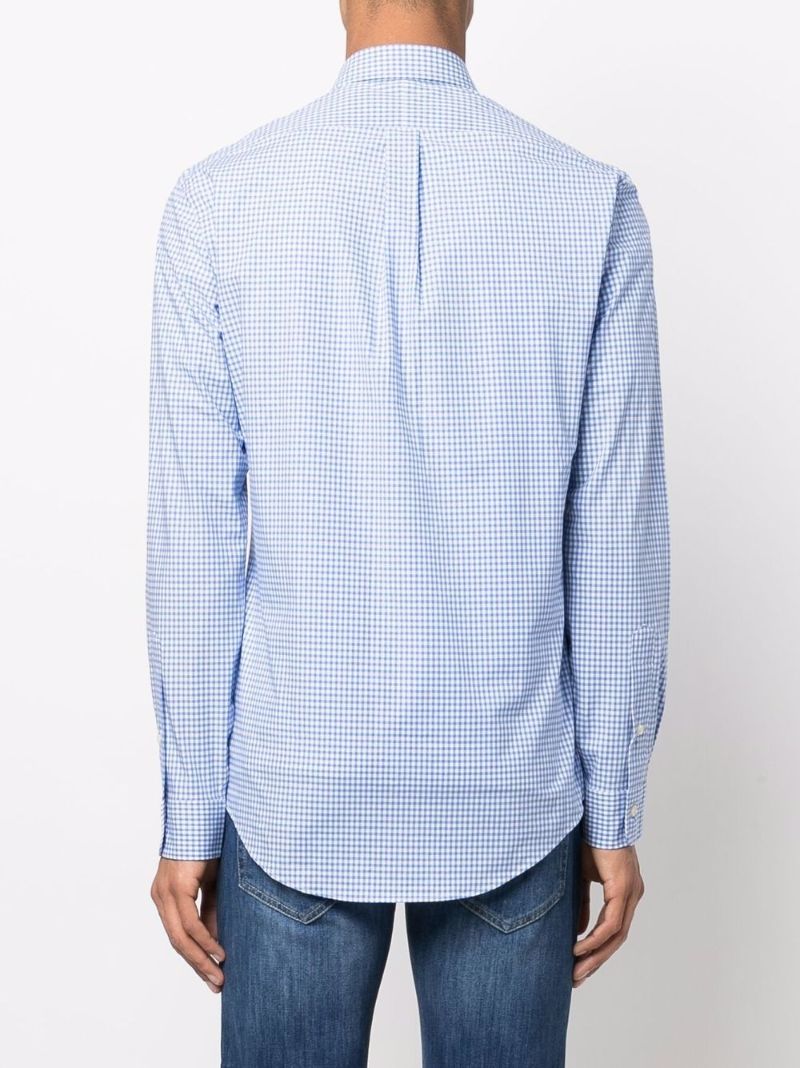 Blue Pony Embroidered Gingham Shirt