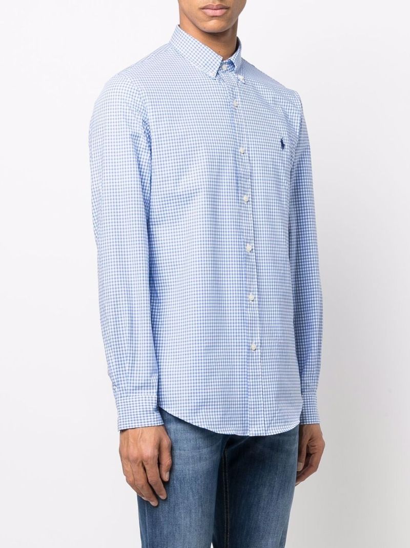 Blue Pony Embroidered Gingham Shirt