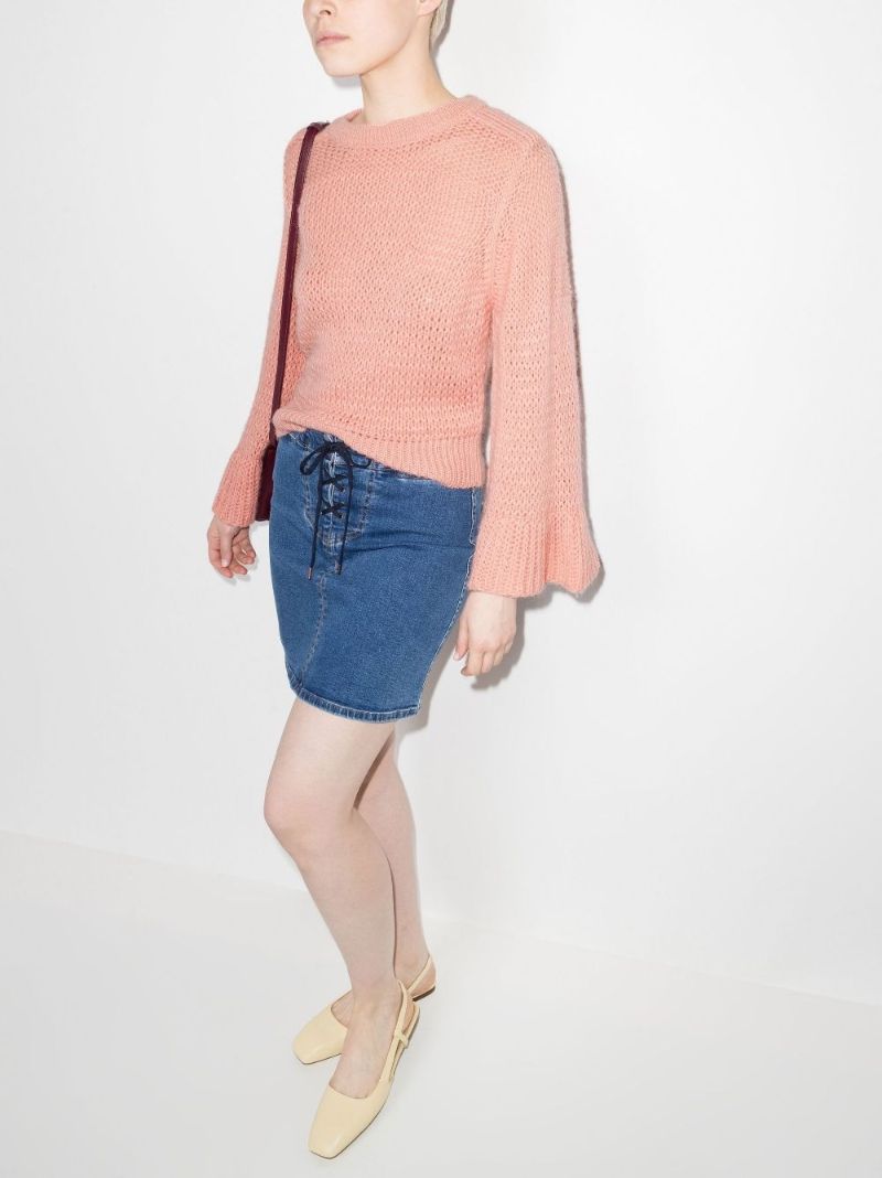 Bell Sleeve Knitted Sweater