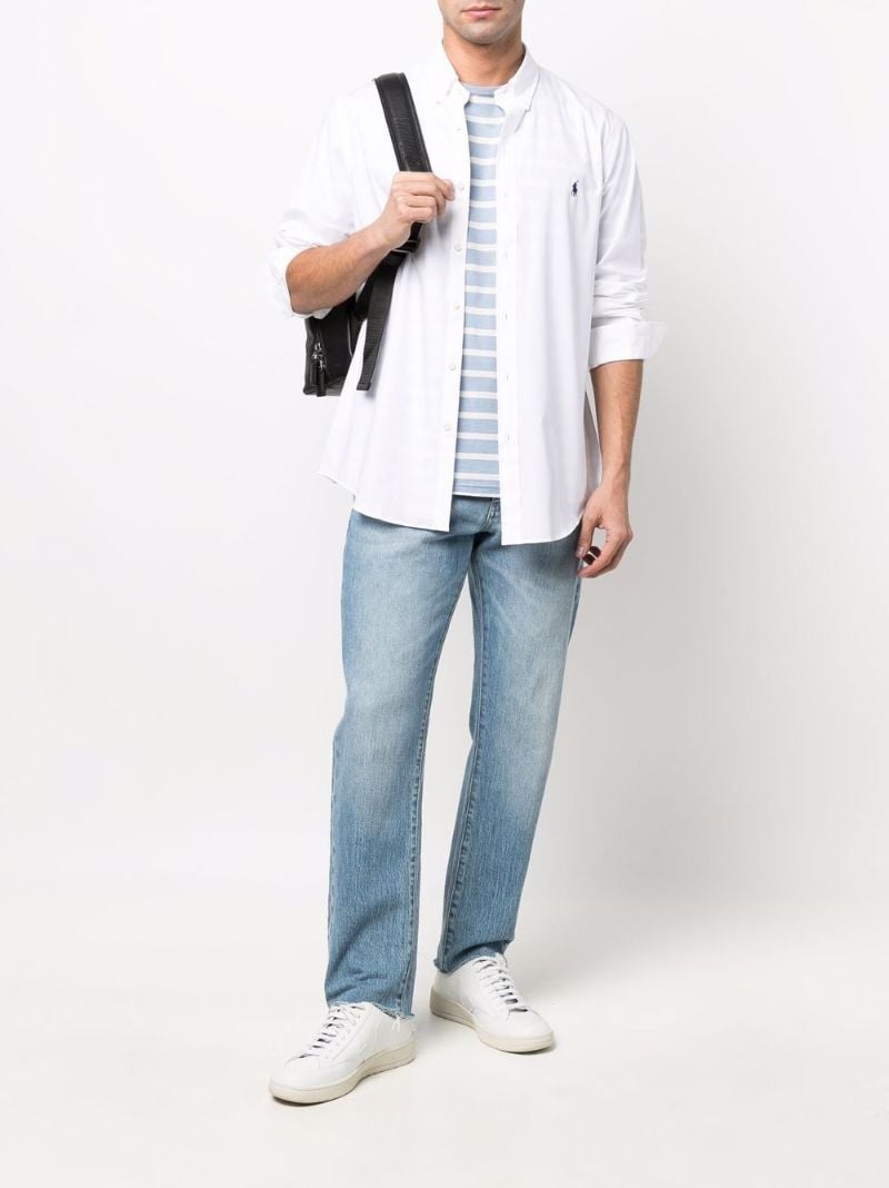 White Logo Cotton Shirt