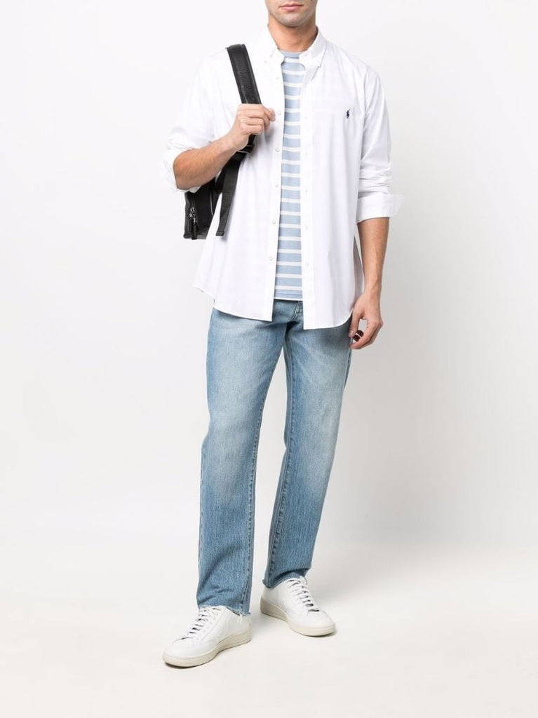 White Logo Cotton Shirt