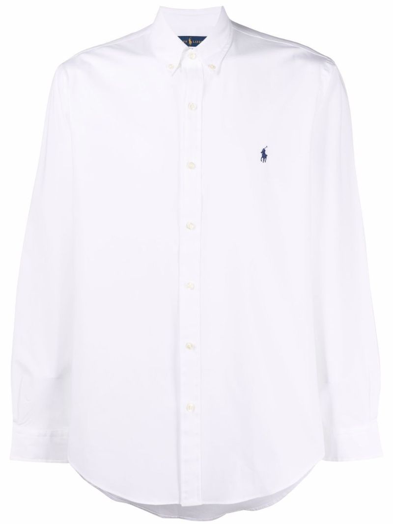 White Logo Cotton Shirt