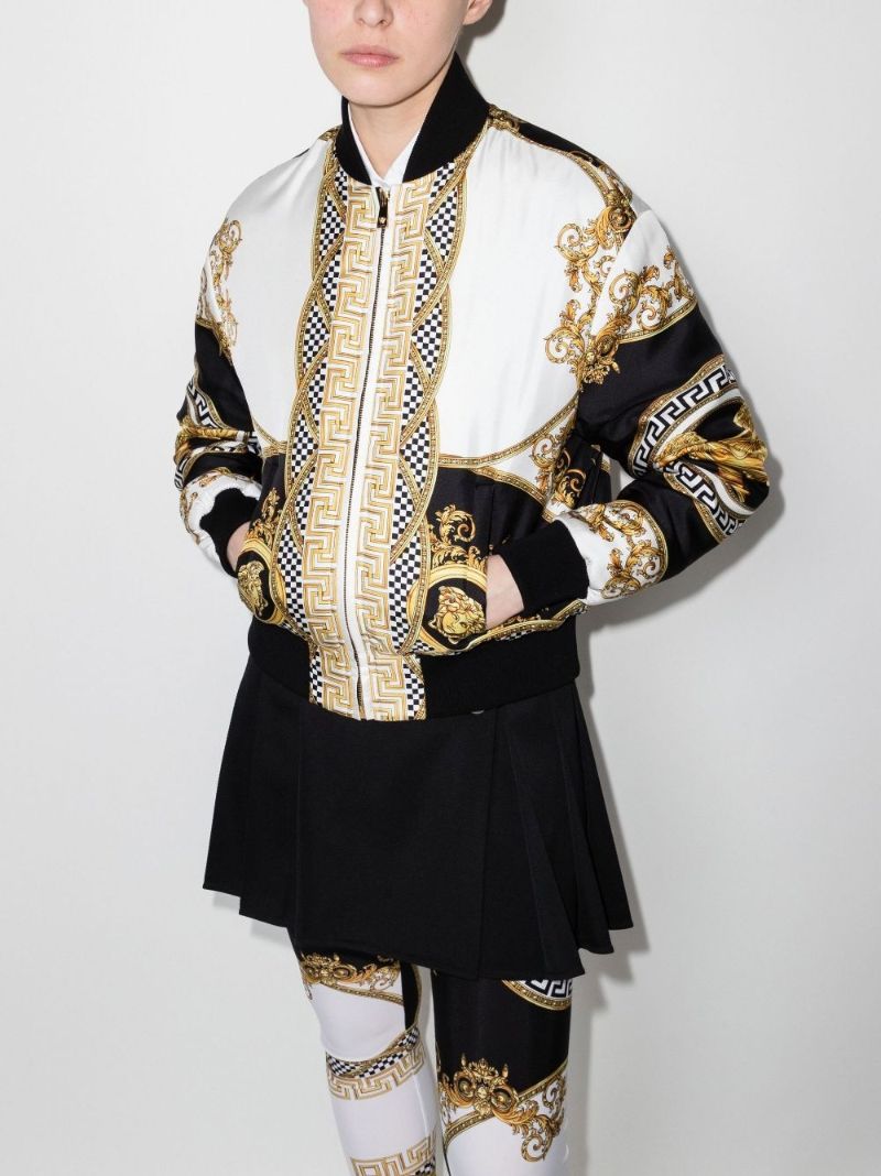 La Coupe Des Dieux Print Silk Bomber Jacket