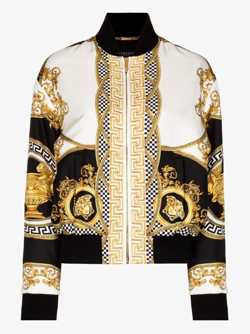 La Coupe Des Dieux Print Silk Bomber Jacket