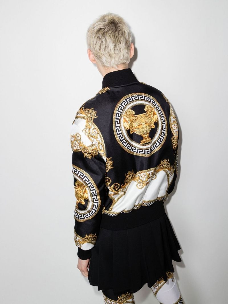La Coupe Des Dieux Print Silk Bomber Jacket
