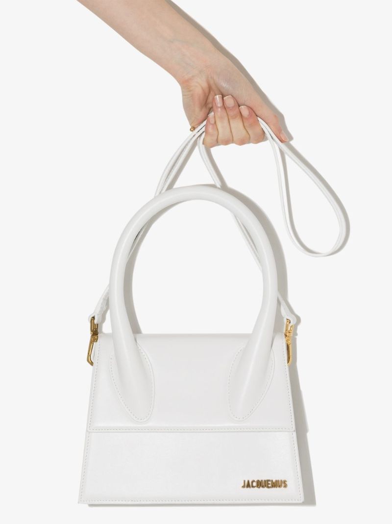 White Le Grand Chiquito Leather Top Handle Bag