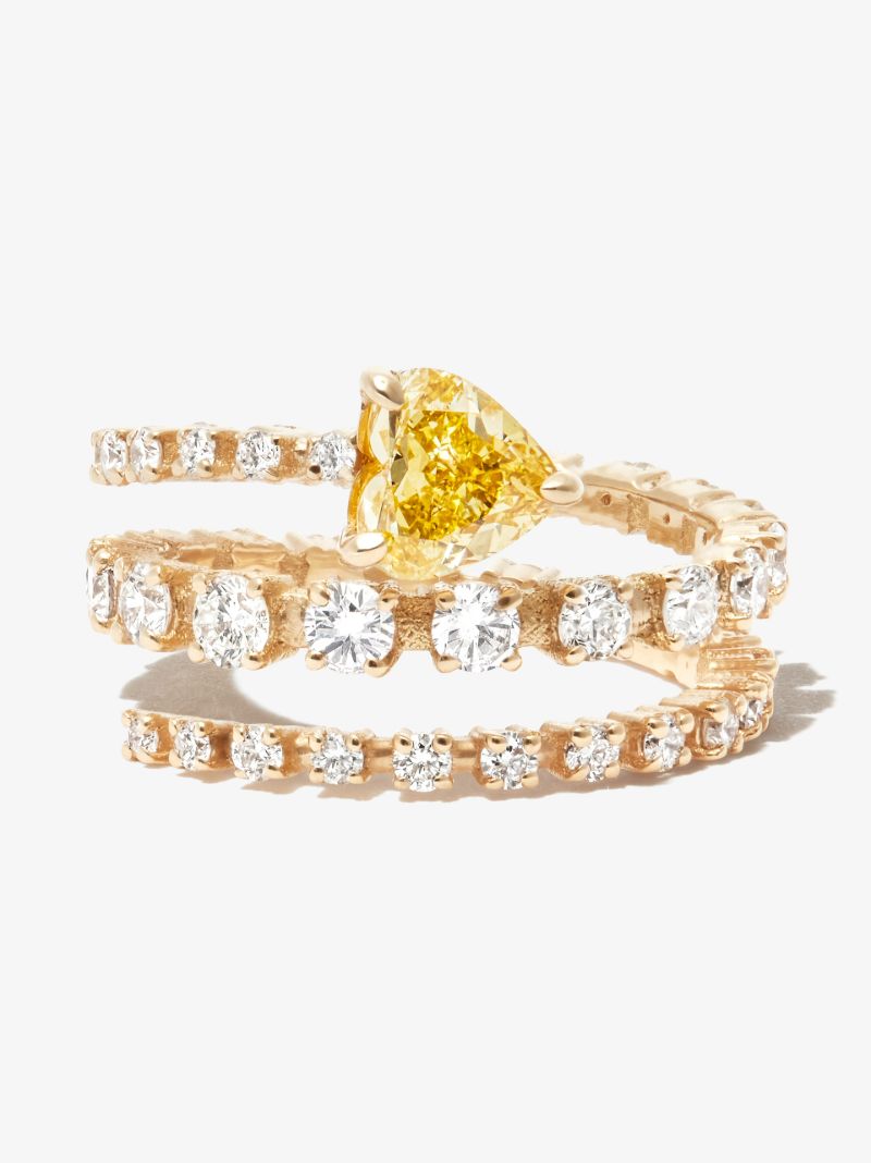 18k Yellow Gold Spiral Diamond Ring