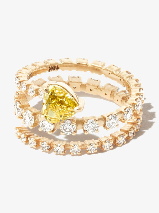 18k Yellow Gold Spiral Diamond Ring