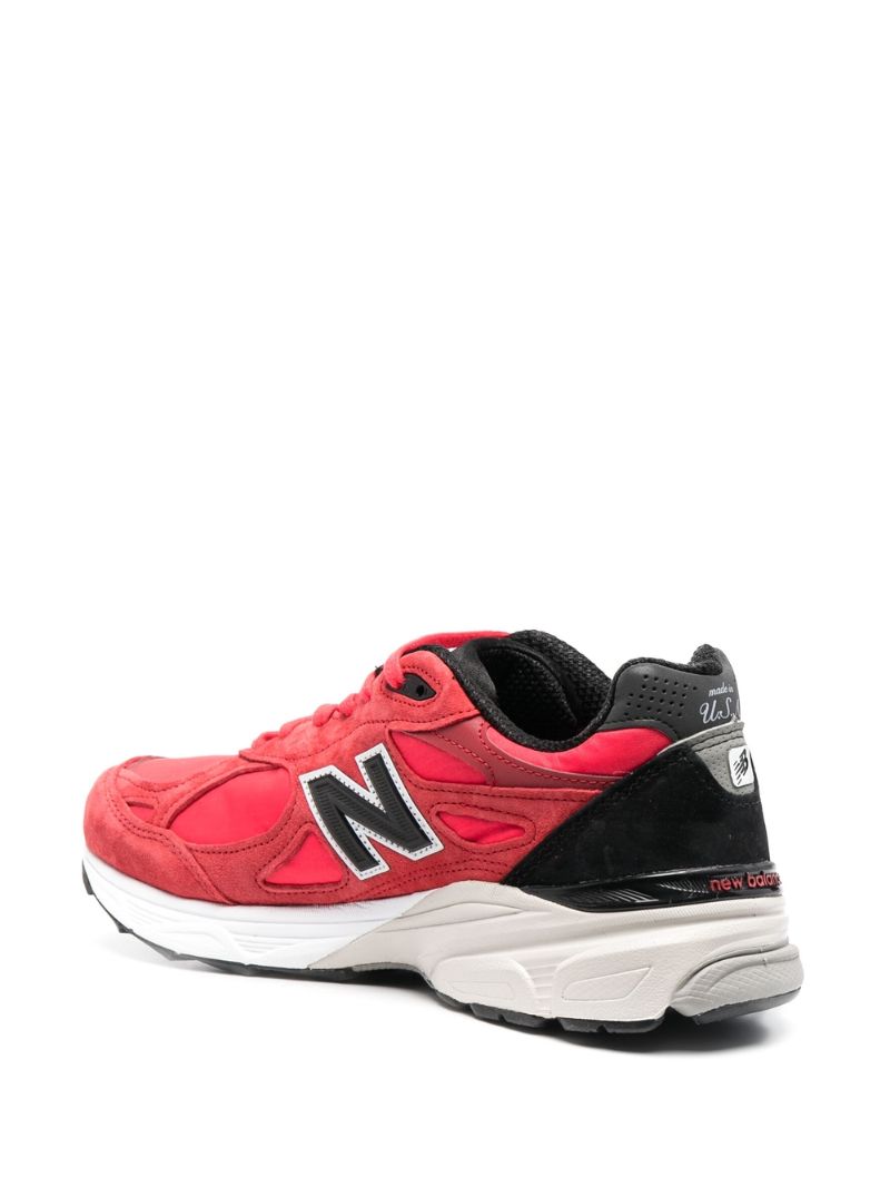 Red Made in Usa 990v3 Low Top Sneakers