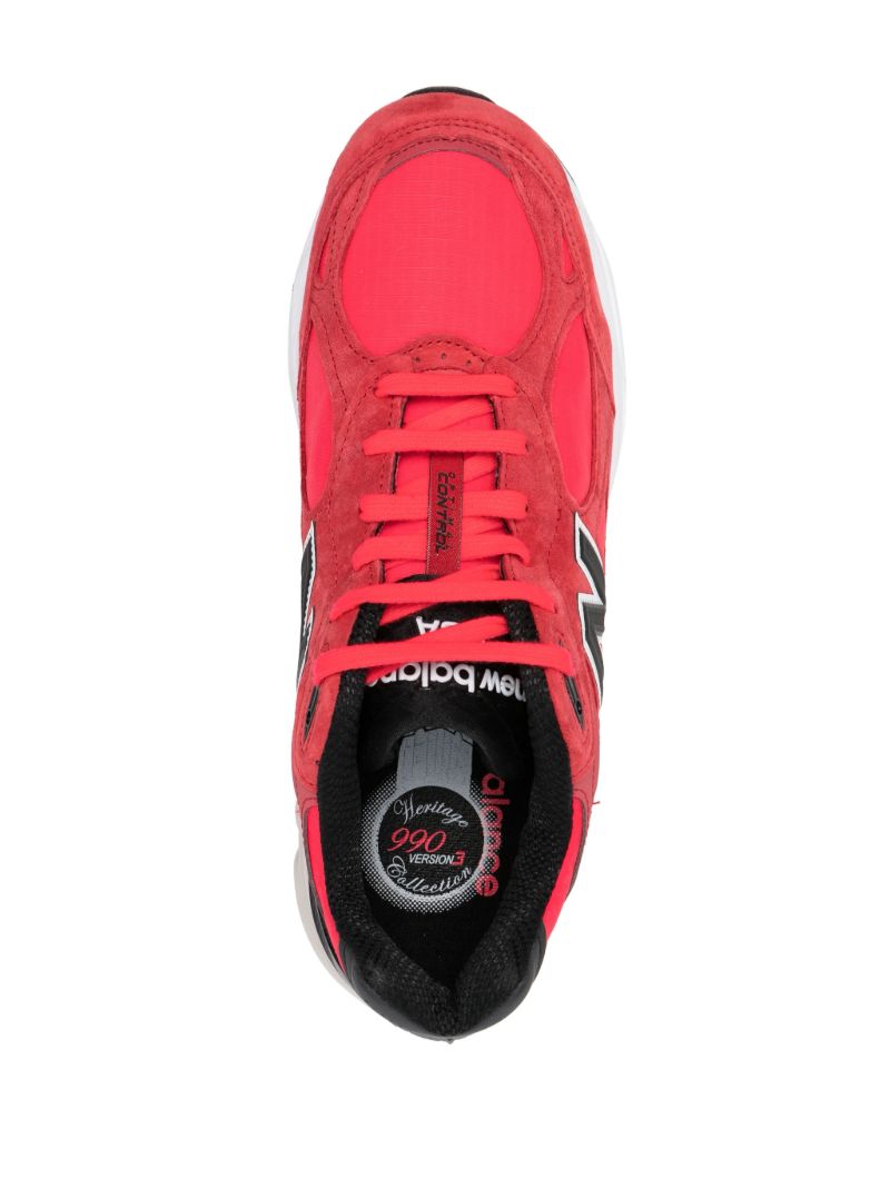 Red Made in Usa 990v3 Low Top Sneakers