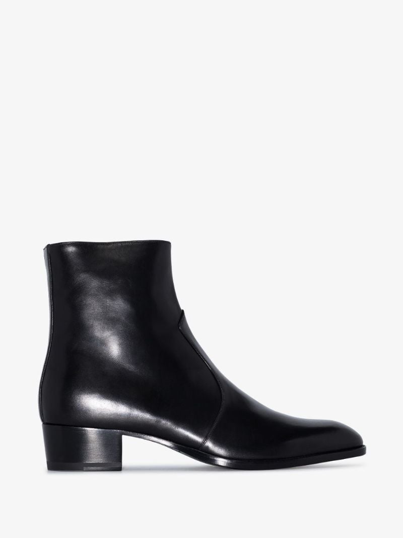 Black Wyatt 40 Leather Boots