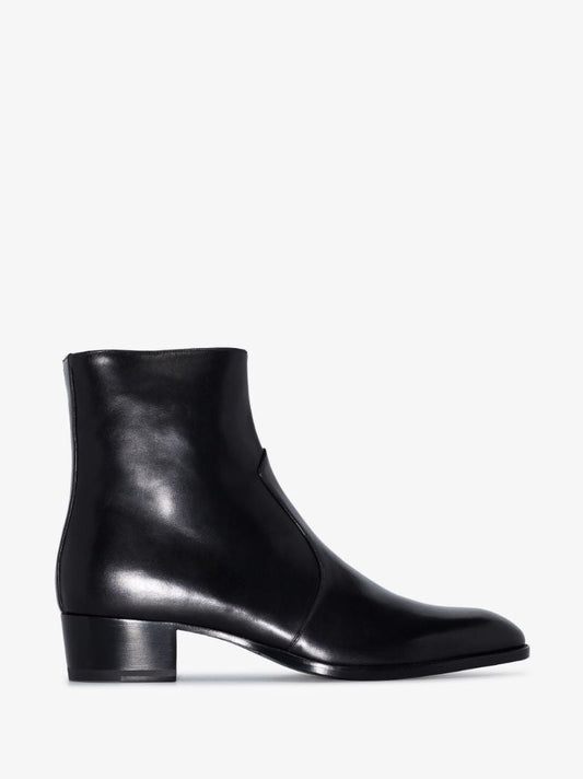 Black Wyatt 40 Leather Boots