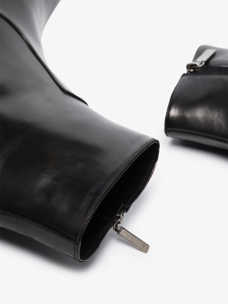 Black Wyatt 40 Leather Boots