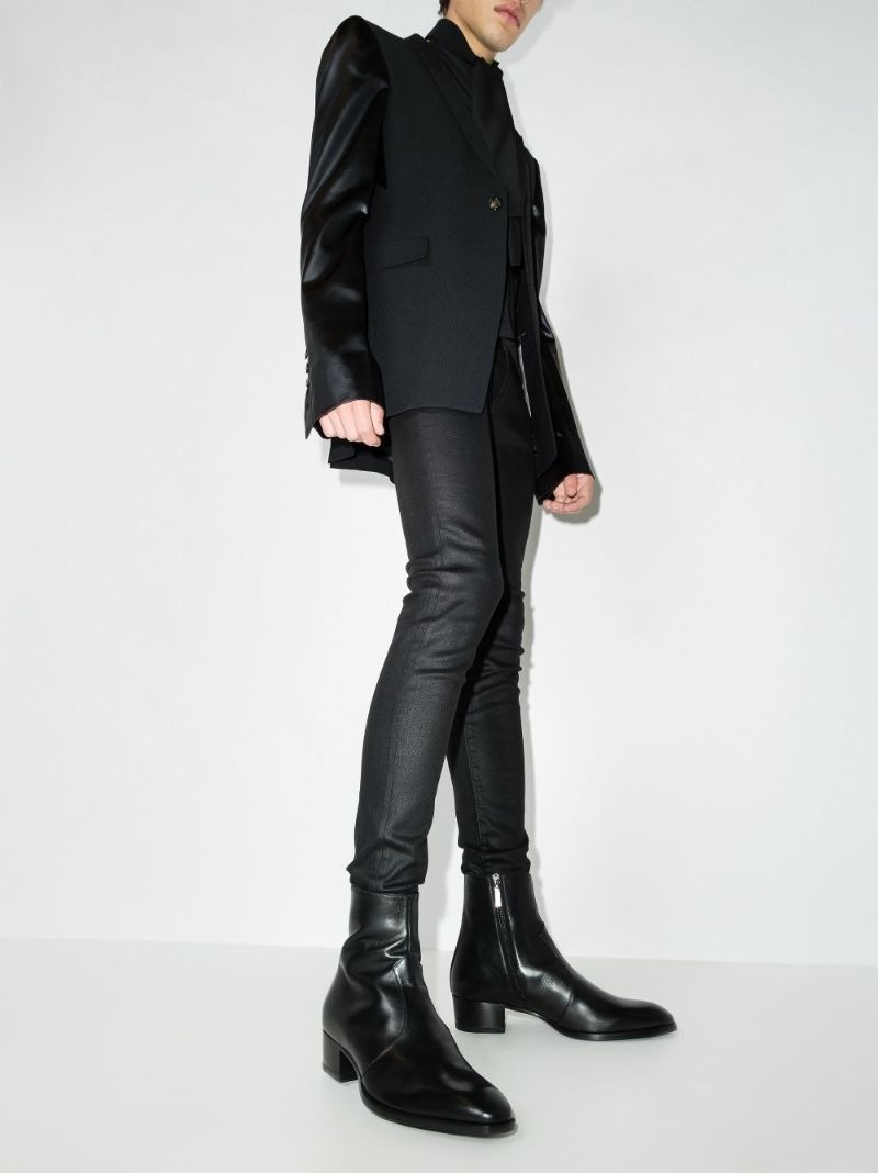 Black Wyatt 40 Leather Boots