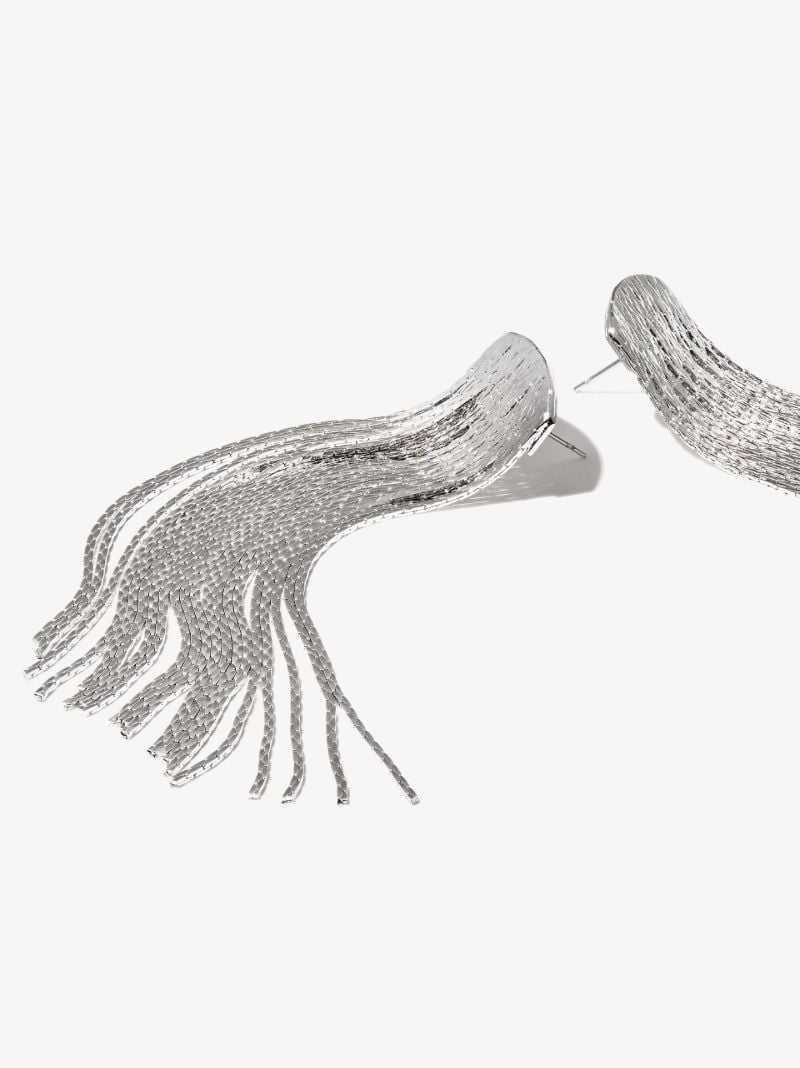 Silver-plated Grand Fil Drop Earrings